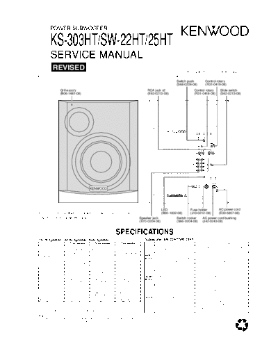 Kenwood KS-303HT & SW-22HT & 25HT  Kenwood Power Subwoofer Power Subwoofer Kenwood KS-303HT & SW-22HT & 25HT KS-303HT & SW-22HT & 25HT.pdf