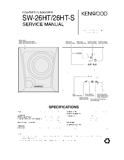 Kenwood SW-26HT  Kenwood Powered Subwoofer Powered Subwoofer Kenwood SW-26HT SW-26HT.pdf