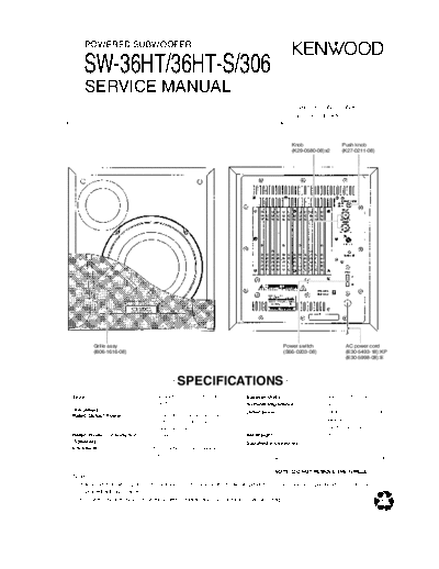 Kenwood SW-36HT  Kenwood Powered Subwoofer Powered Subwoofer Kenwood SW-36HT SW-36HT.pdf