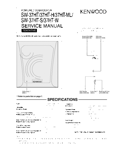 Kenwood SW-37HT  Kenwood Powered Subwoofer Powered Subwoofer Kenwood SW-37HT SW-37HT.pdf