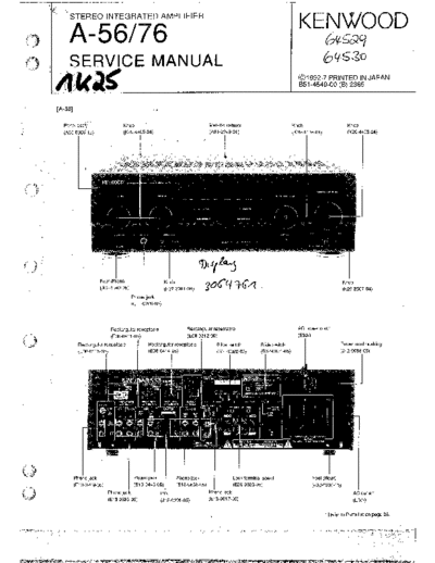 Kenwood A-56  Kenwood Stereo Integrated Amplifier Stereo Integrated Amplifier Kenwood A-56 & 76 Kenwood_A-56.pdf