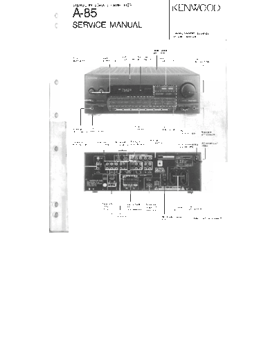 Kenwood A-85  Kenwood Stereo Integrated Amplifier Stereo Integrated Amplifier Kenwood A-85 Kenwood A-85.pdf