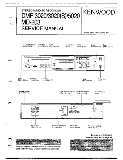 Kenwood DMF-3020 & 5020 & MD-203  Kenwood Stereo MiniDisc Recorder Stereo MiniDisc Recorder Kenwood DMF-3020 & 5020 & MD-203 DMF-3020 & 5020 & MD-203.pdf