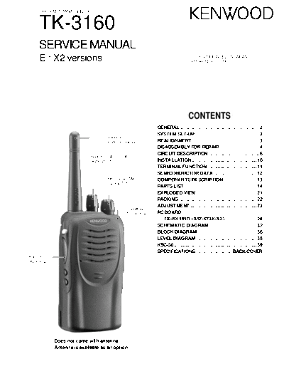 Kenwood B51-8674-00  Kenwood UHF FM Transceiver UHF FM Transceiver Kenwood TK-3160 X2 versions B51-8674-00.pdf