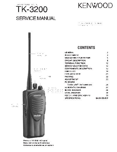 Kenwood TK-3200  Kenwood UHF FM Transceiver UHF FM Transceiver Kenwood TK-3200 Kenwood_TK-3200.pdf