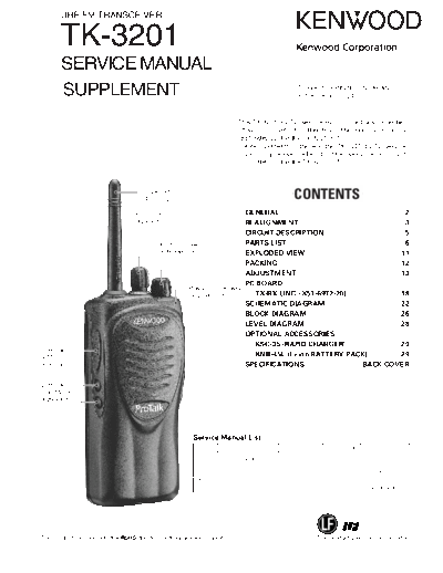 Kenwood TK-3201  Kenwood UHF FM Transceiver UHF FM Transceiver Kenwood TK-3201 Kenwood_TK-3201.pdf