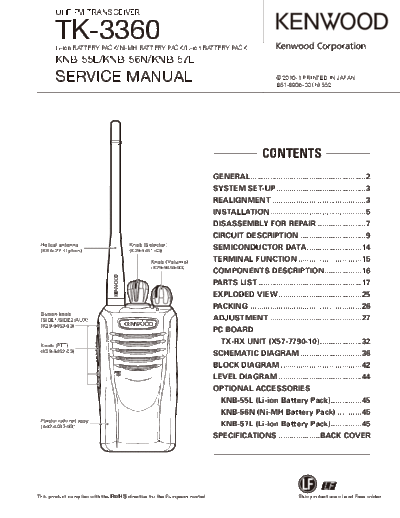 Kenwood TK-3360  Kenwood UHF FM Transceiver UHF FM Transceiver Kenwood TK-3360 Kenwood_TK-3360.pdf