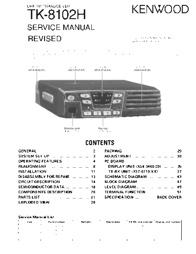 Kenwood B51-8611-10-TXT  Kenwood UHF FM Transceiver UHF FM Transceiver Kenwood TK-8102H B51-8611-10-TXT.pdf