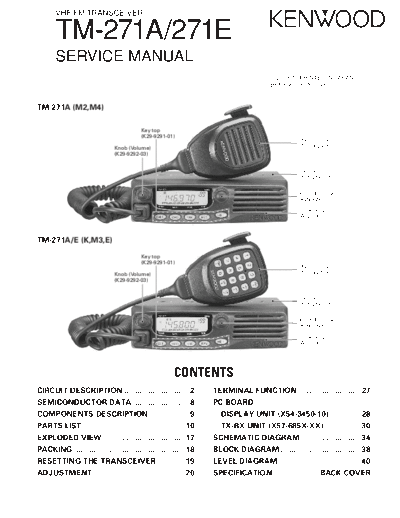 Kenwood B51-8663-00-TXT  Kenwood VHF FM Transceiver VHF FM Transceiver Kenwood TM-271A & 271E B51-8663-00-TXT.pdf