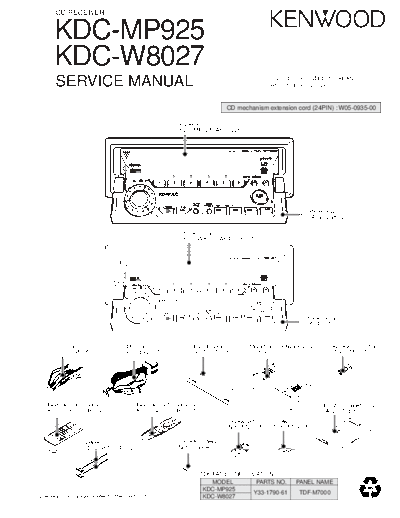 Kenwood KDC-MP925  Kenwood Car Audio KDC-MP925.pdf