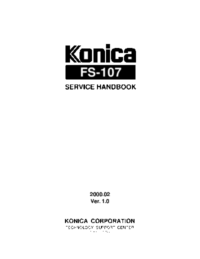 Konica Minolta F107E  Konica Minolta Copiers 7020 SERVICE F107E.PDF