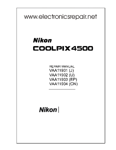 Nikon Coolpix 4500 Repair Manual  Nikon   Nikon Coolpix 4500 Nikon Coolpix 4500 Repair Manual.pdf