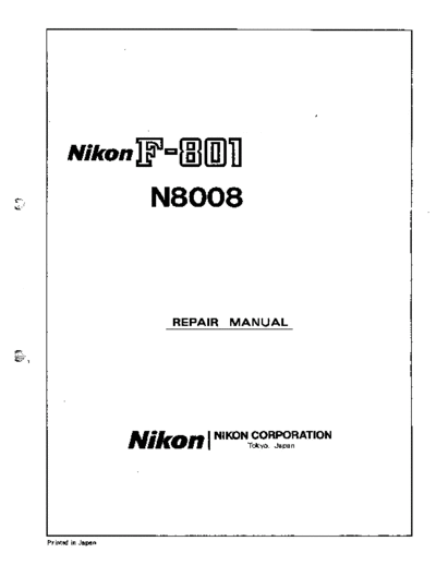 Nikon F801 Repair Manual  Nikon   Nikon F-801 Nikon F801 Repair Manual.pdf