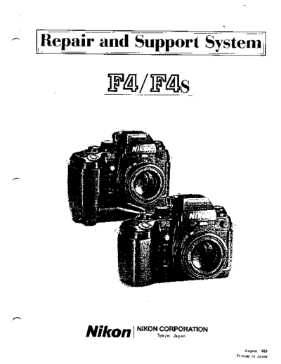 Nikon Manual Repair   F4 F4S Repair and Support System  Nikon   Nikon F4 Manual Repair Nikon F4 F4S Repair and Support System.pdf