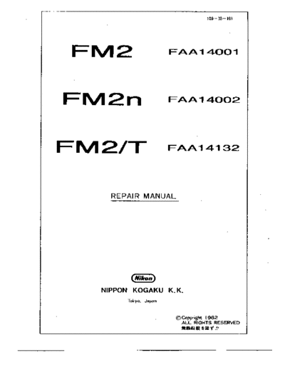 Nikon FM-2 Repair Manual  Nikon   Nikon FM-2 Nikon FM-2 Repair Manual.pdf