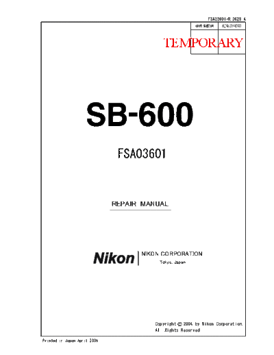 Nikon SB-600  Nikon   Nikon SB-600 Nikon_SB-600.pdf