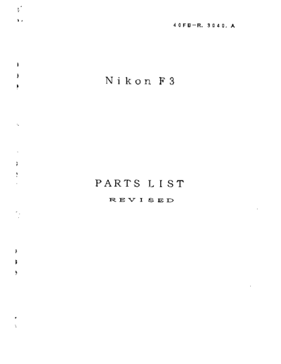 Nikon F3PARTS  Nikon Cameras NIKON_F3 F3PARTS.PDF
