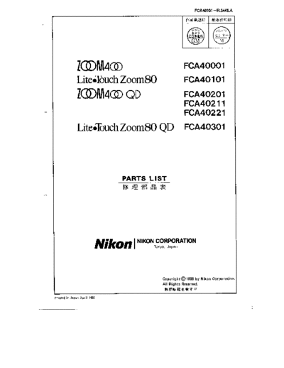 Nikon litetouchzoom80rm  Nikon Cameras NIKON_LTZ80 litetouchzoom80rm.pdf