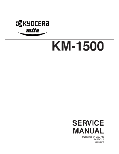 Kyocera KM1500 SM UK Rev1  Kyocera Copiers KM1500 KM1500_SM_UK_Rev1.pdf
