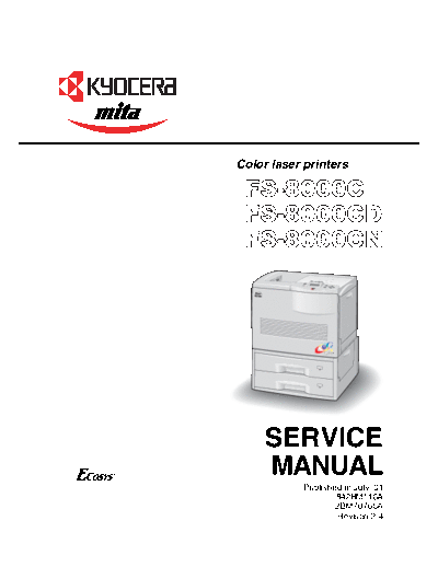 Kyocera FS-8000 Service Manual  Kyocera Printer Laser FS 8000 Kyocera FS-8000 Service Manual.pdf