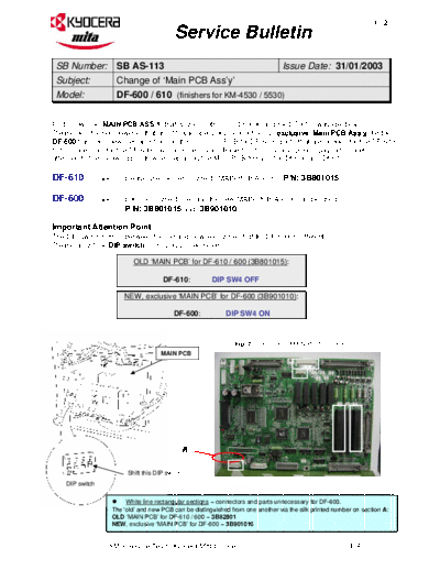 Kyocera AS-113  Kyocera Printer _OPTIONS DF-600 SERVICEBULLETIN AS-113.pdf