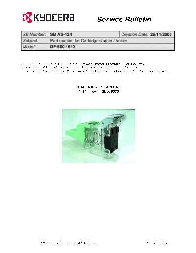 Kyocera AS-124  Kyocera Printer _OPTIONS DF-600 SERVICEBULLETIN AS-124.pdf