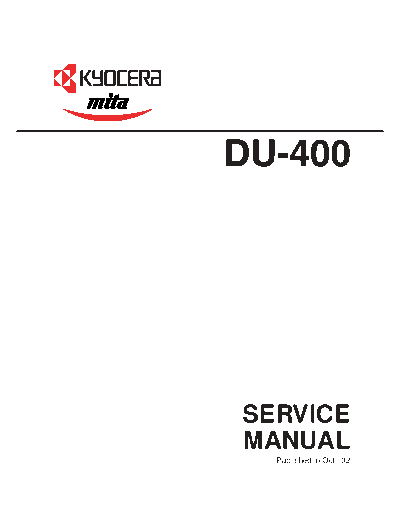 Kyocera DU400 SM UK  Kyocera Printer _OPTIONS DU-400 SERVICE_MANUAL DU400_SM_UK.PDF