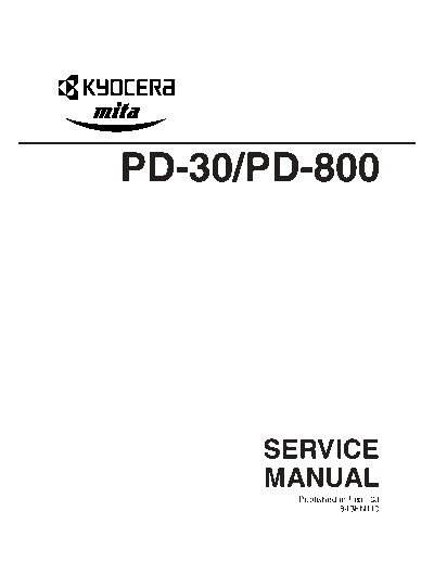 Kyocera PD30 800 SM UK  Kyocera Printer _OPTIONS PF-30A_PD30_PD800 SERVICE_MANUAL PD30_800_SM_UK.PDF