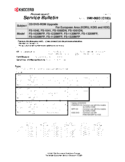 Kyocera SB-2M2-0003-C283 2  Kyocera Printer FS-1020-1120-1025-1125MFP SERVICEBULLETIN SB-2M2-0003-C283_2.pdf