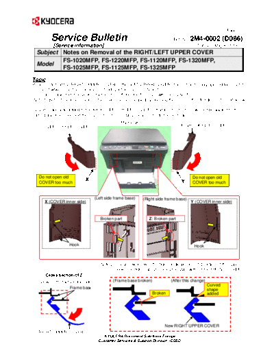 Kyocera SB-2M4-0002-D086  Kyocera Printer FS-1020-1120-1025-1125MFP SERVICEBULLETIN SB-2M4-0002-D086.pdf