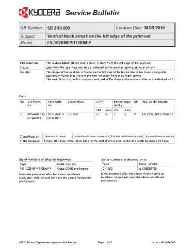 Kyocera 2H9-009  Kyocera Printer FS-1028-1128MFP SERVICEBULLETINS 2H9-009.pdf