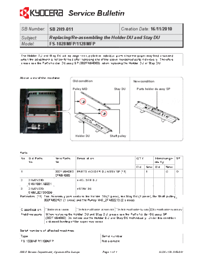 Kyocera 2H9-011  Kyocera Printer FS-1028-1128MFP SERVICEBULLETINS 2H9-011.pdf
