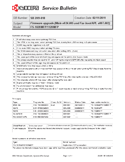 Kyocera 2H9-018  Kyocera Printer FS-1028-1128MFP SERVICEBULLETINS 2H9-018.pdf