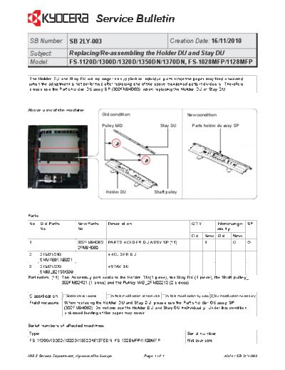 Kyocera 2LY-003  Kyocera Printer FS-1028-1128MFP SERVICEBULLETINS 2LY-003.pdf