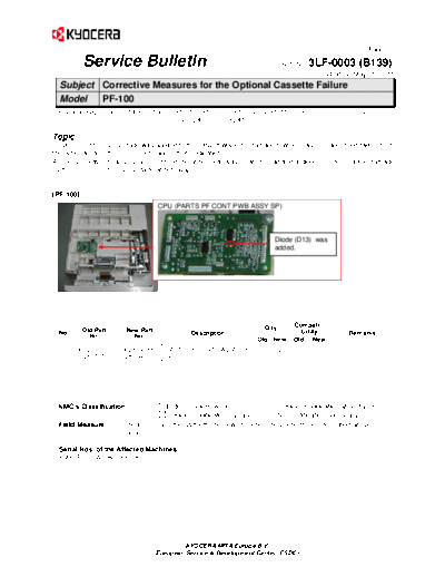 Kyocera SB-3LF-0003-B139  Kyocera Printer FS-1028-1128MFP SERVICEBULLETINS SB-3LF-0003-B139.pdf