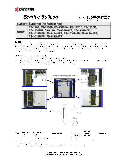 Kyocera SB-2LZ-0008-C250  Kyocera Printer FS-1030MFP-1035MFP-1130-1135 SERVICEBULLETIN SB-2LZ-0008-C250.pdf