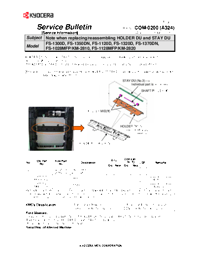 Kyocera A324 COM 0200 SB  Kyocera Printer FS-1120-1320-1370 SERVICEBULLETINS A324_COM_0200_SB.pdf