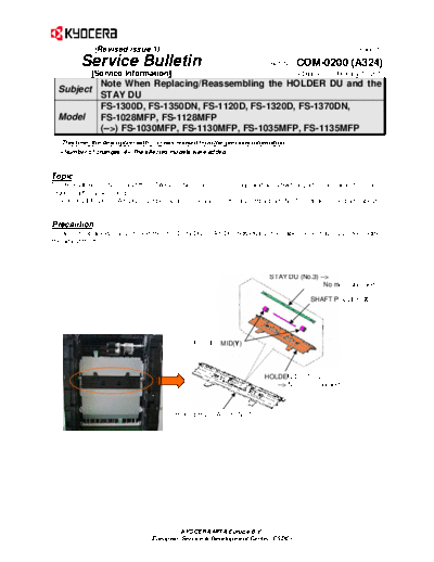 Kyocera SB-COM-0200-A324 1  Kyocera Printer FS-1120-1320-1370 SERVICEBULLETINS SB-COM-0200-A324_1.pdf