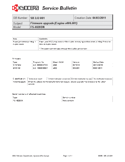 Kyocera 2J2-001  Kyocera Printer FS-2020-3920-4020 SERVICEBULLETINS 2J2-001.pdf