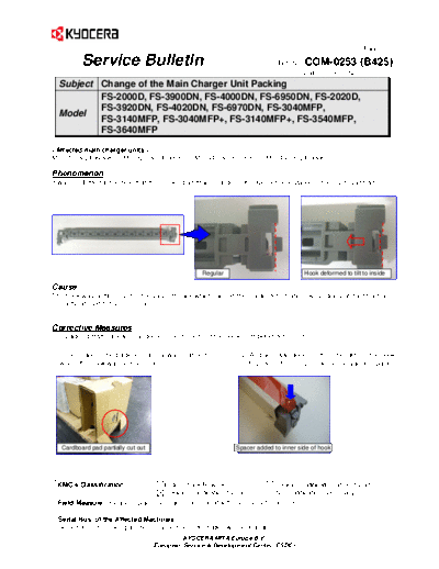 Kyocera SB-COM-0253-B425  Kyocera Printer FS-2020-3920-4020 SERVICEBULLETINS SB-COM-0253-B425.pdf