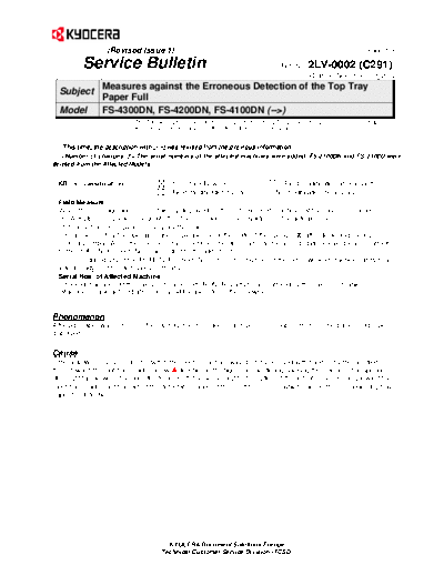 Kyocera SB-2LV-0002-C291 1  Kyocera Printer FS-2100-4100-4200-4300 ServiceBulletin SB-2LV-0002-C291_1.pdf