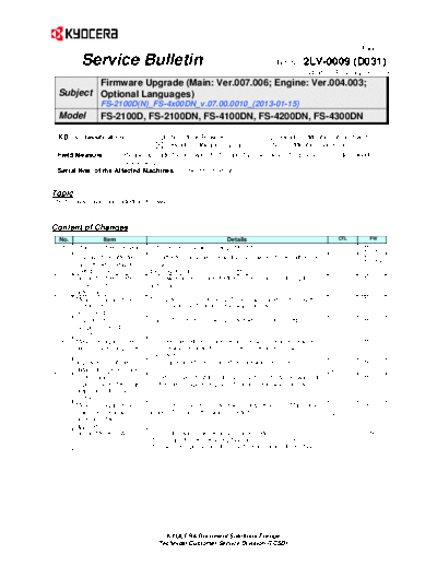 Kyocera SB-2LV-0009-D031  Kyocera Printer FS-2100-4100-4200-4300 ServiceBulletin SB-2LV-0009-D031.pdf