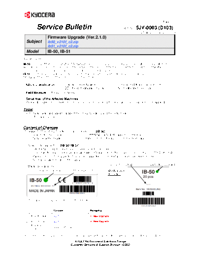 Kyocera SB-5JV-0003-D103  Kyocera Printer FS-2100-4100-4200-4300 ServiceBulletin SB-5JV-0003-D103.pdf