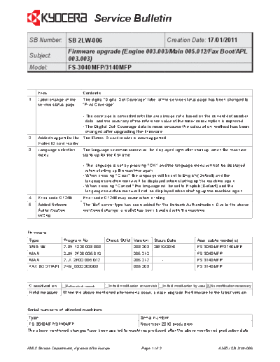 Kyocera 2LW-006  Kyocera Printer FS-3040-3140MFP SERVICEBULLETIN 2LW-006.pdf