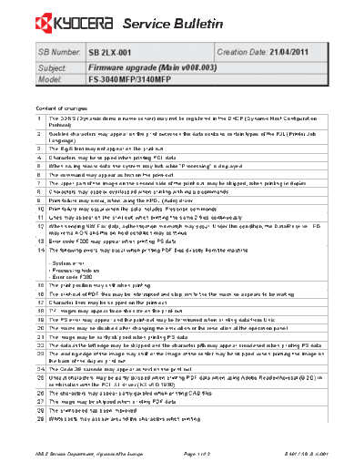 Kyocera 2LX-001  Kyocera Printer FS-3040-3140MFP SERVICEBULLETIN 2LX-001.pdf