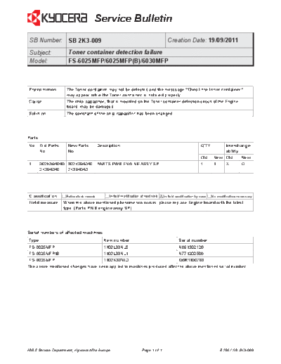 Kyocera 2K3-009  Kyocera Printer FS-6025-6030MFP SERVICEBULLETINS 2K3-009.pdf