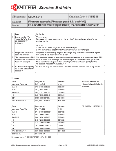 Kyocera 2K3-011  Kyocera Printer FS-6025-6030MFP SERVICEBULLETINS 2K3-011.pdf