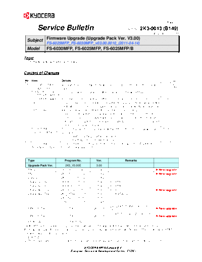 Kyocera SB-2K3-0013-B149  Kyocera Printer FS-6025-6030MFP SERVICEBULLETINS SB-2K3-0013-B149.pdf