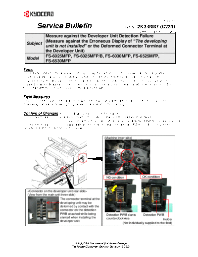 Kyocera SB-2K3-0037-C234  Kyocera Printer FS-6025-6030MFP SERVICEBULLETINS SB-2K3-0037-C234.pdf