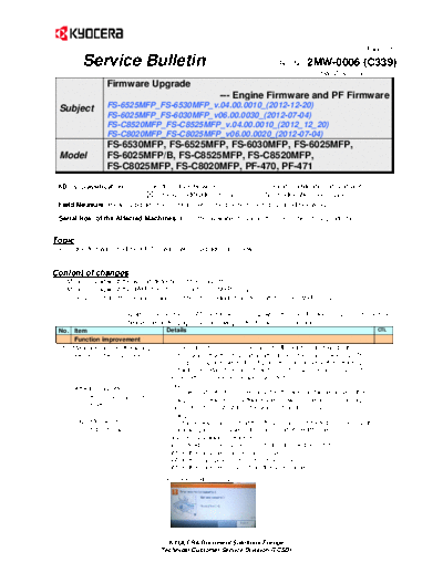 Kyocera SB-2MW-0006-C339  Kyocera Printer FS-6025-6030MFP SERVICEBULLETINS SB-2MW-0006-C339.pdf